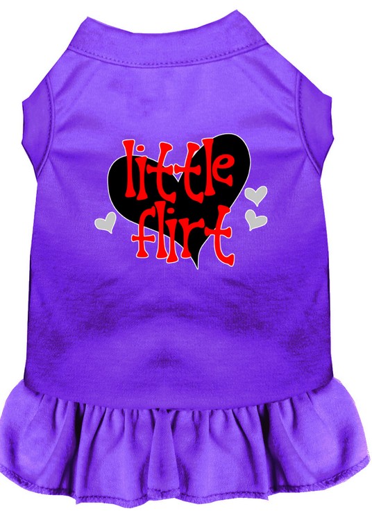 Little Flirt Screen Print Dog Dress Purple XXL